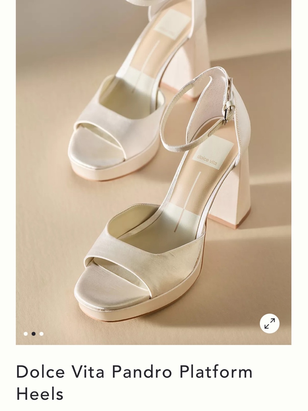 Dolce Vita Cream Platform Ankle-Strap Heels